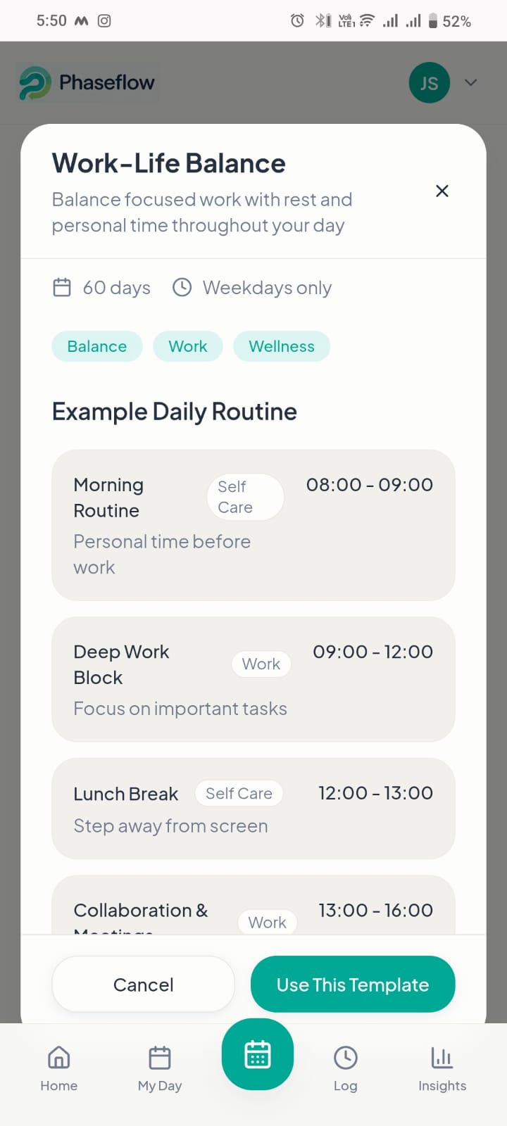 Phase Template Preview